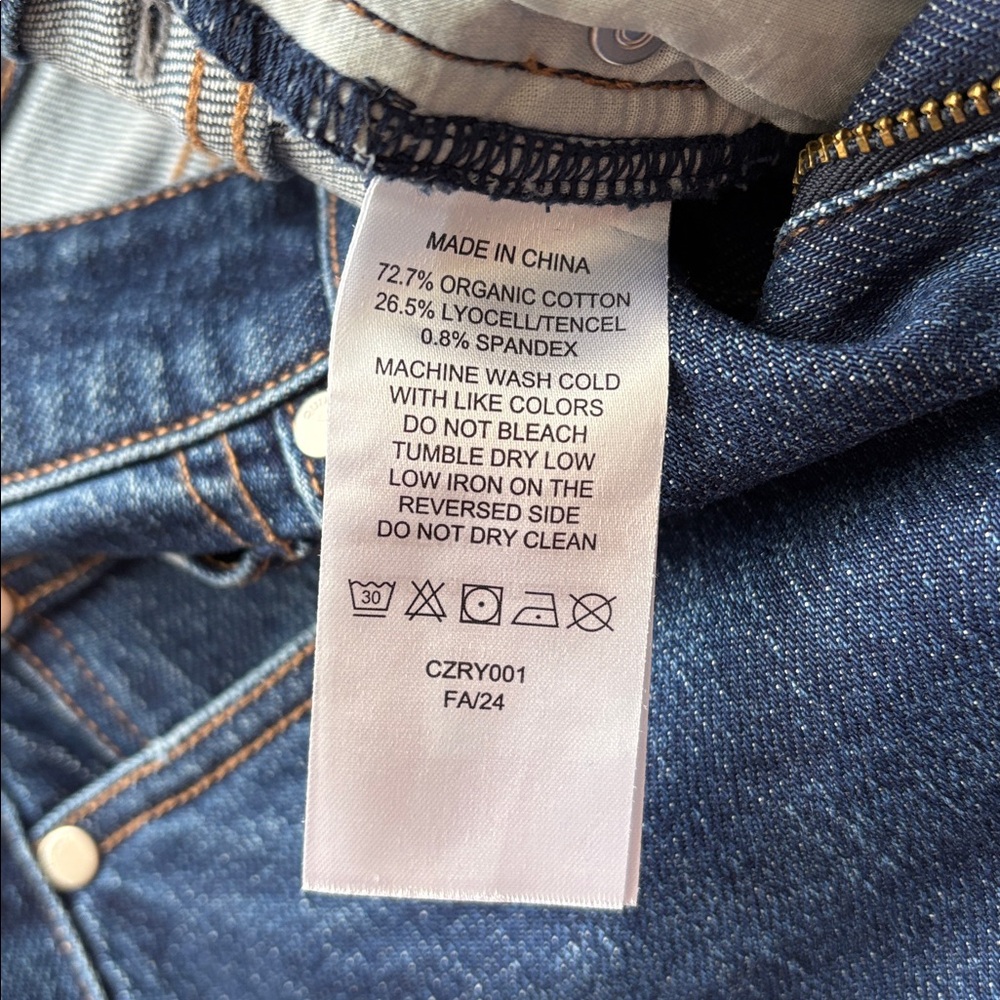 Quince Bella Stretch Cropped Straight Jeans 25 Stormy Blue (Dark Wash) in EUC - Picture 5 of 9